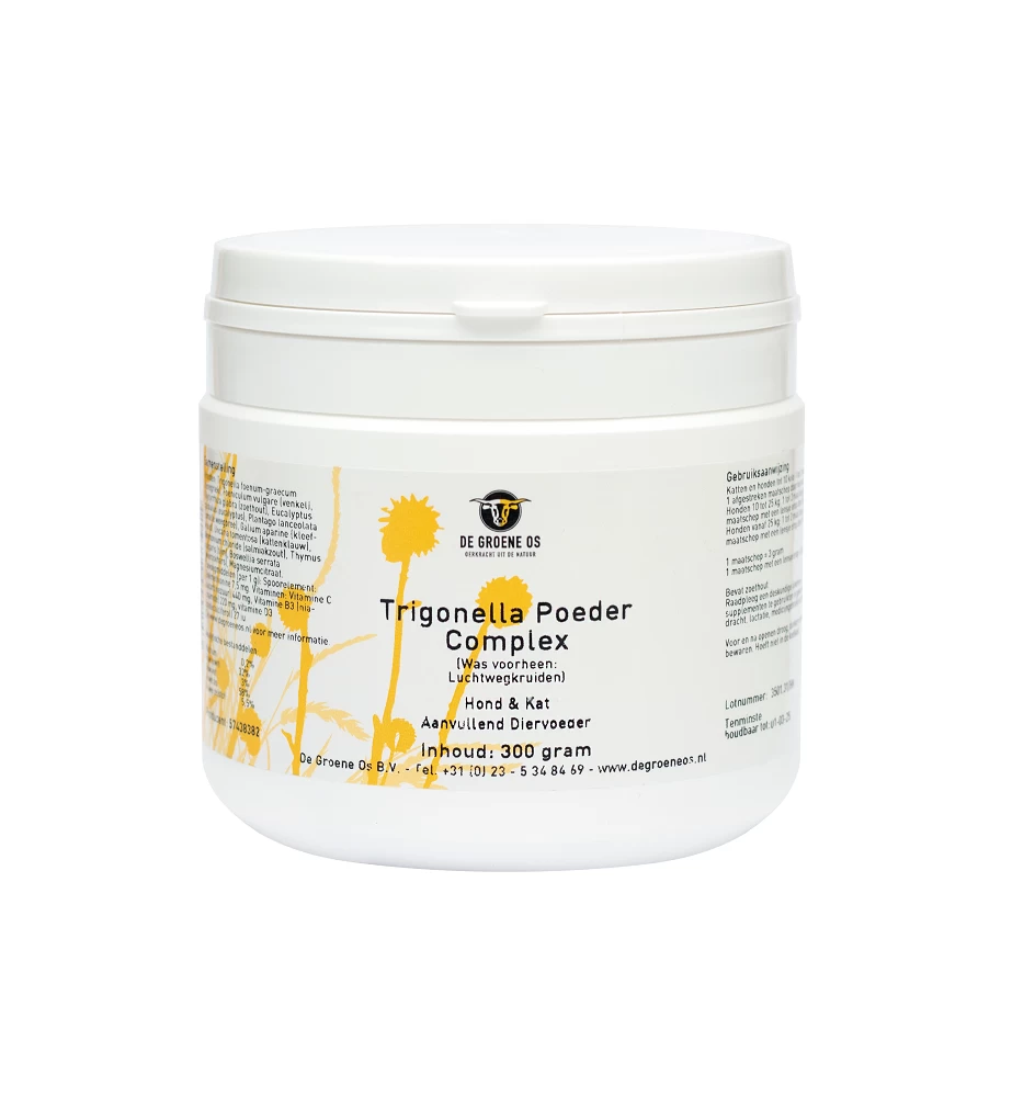 De Groene Os Trigonella Poeder Complex Hond & Kat - 300 Gram 3 De Groene Os Trigonella Poeder Complex Hond & Kat - 300 Gram