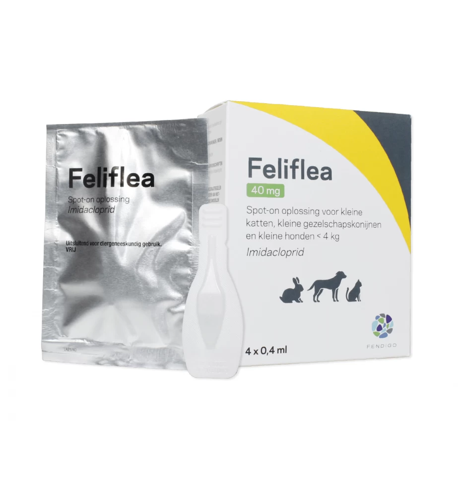 FeliFlea 40 Mg (Kat / Hond / Konijn -4kg) - 4 Pipetten 3 FeliFlea 40 Mg (Kat / Hond / Konijn -4kg) - 4 Pipetten