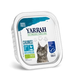 Yarrah Biologisch Kattenvoer Chunks Met Vis - 16 X 100 Gram