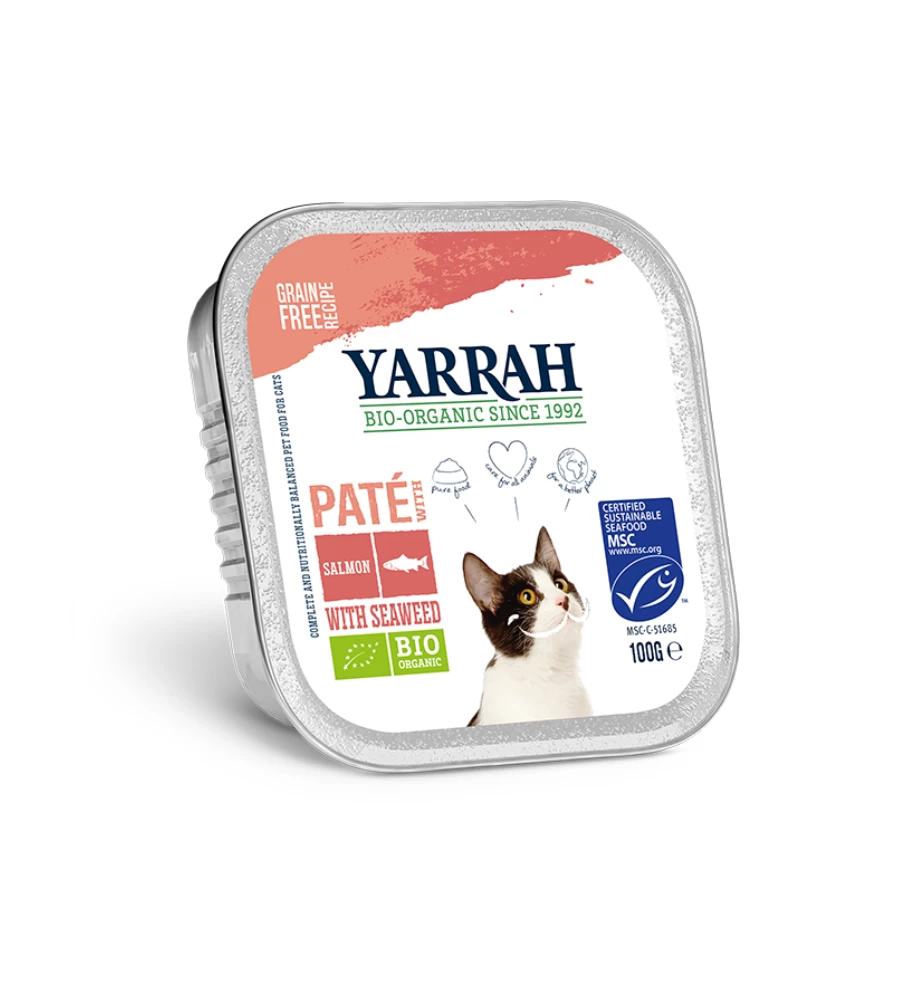 Yarrah Biologisch Kattenvoer Paté Met Zalm - 16 X 100 Gram 4 Yarrah Biologisch Kattenvoer Paté Met Zalm - 16 X 100 Gram - Afbeelding 2